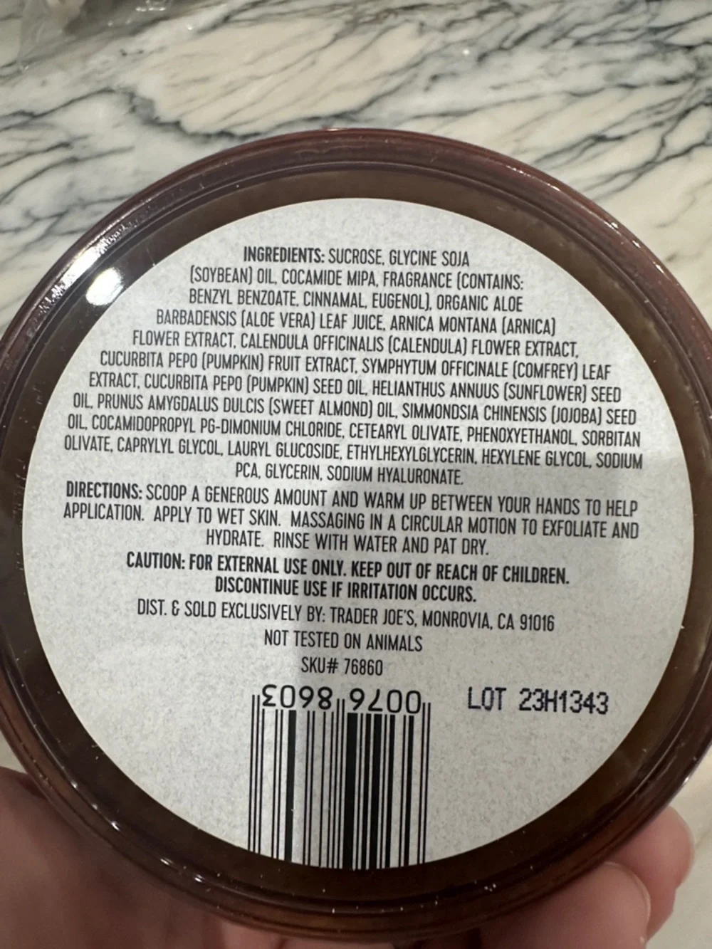 Trader Joe's Pumpkin Body Scrub NWT